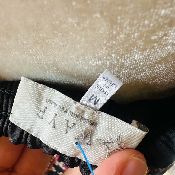 Wayf Womens Puff Sleeve Floral Maxi Open Back Dress Medallion Black Size M - Picture 5 of 5